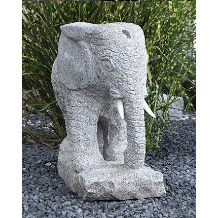 Gartenfigur Elefant Granit Grau - Länge 60cm Bild 02