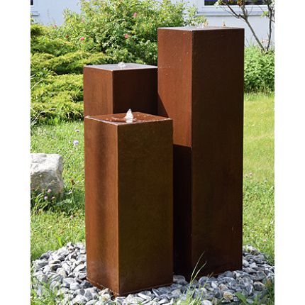 Cortenstahl Gartenbrunnen Chelsea 3er Set 200S30