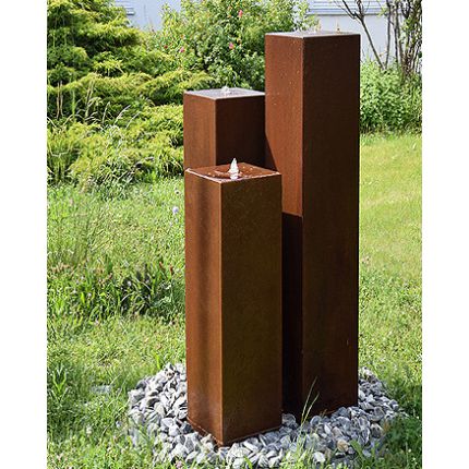 Cortenstahl Gartenbrunnen Chelsea 3er SET 160S20