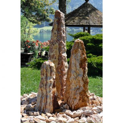 Quellsteinbrunnen 3er Set Onyx Marmor Natur 120